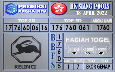 Prediksi togel Hk siang hari ini 18 April 2022