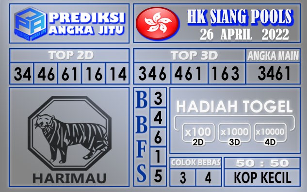 Prediksi togel Hk siang hari ini 26 April 2022