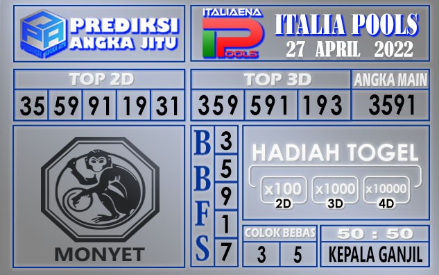 Prediksi togel Italia hari ini 27 April 2022