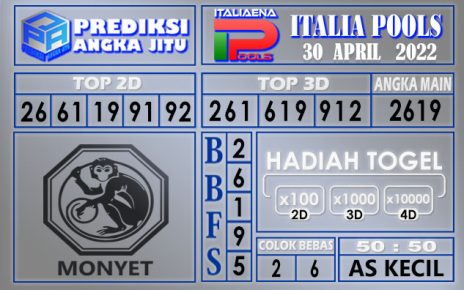 Prediksi togel italia hari ini 30 April 2022