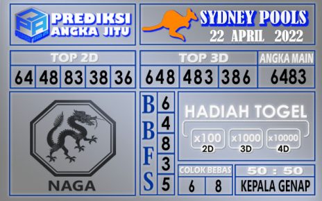 Prediksi togel sydney hari ini 22 April 2022