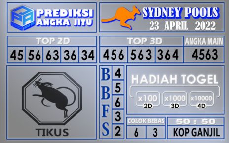 Prediksi togel sydney hari ini 23 April 2022