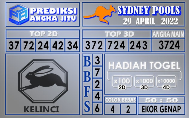 Prediksi togel sydney hari ini 29 April 2022