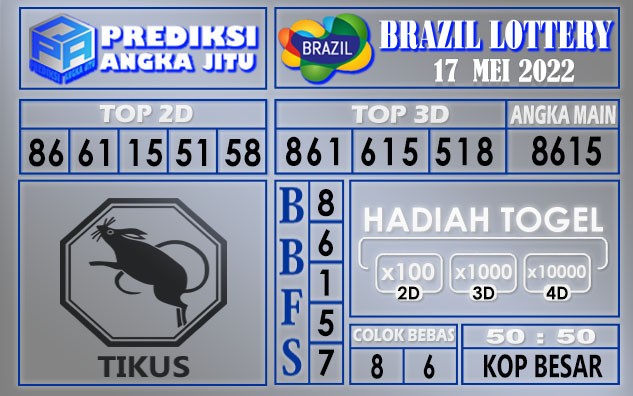 Prediksi togel Brazil hari ini 17 mei 2022