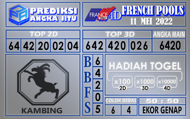 Prediksi togel French hari ini 11 Mei 2022