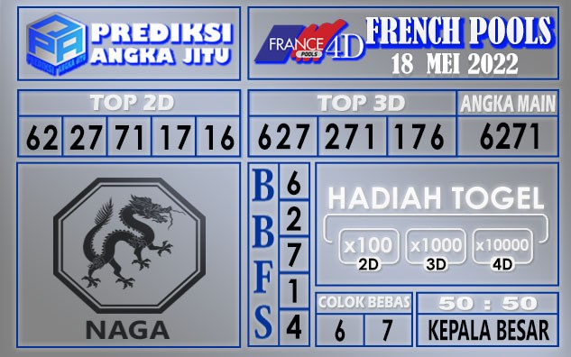 Prediksi togel French hari ini 18 Mei 2022