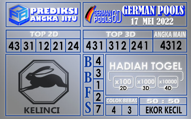 Prediksi togel German hari ini 17 Mei 2022