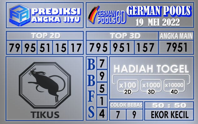 Prediksi togel German hari ini 19 Mei 2022