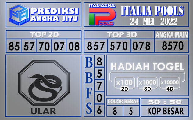 Prediksi togel Italia hari ini 24 Mei 2022