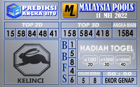 Prediksi togel Malaysia hari ini 11 Mei 2022