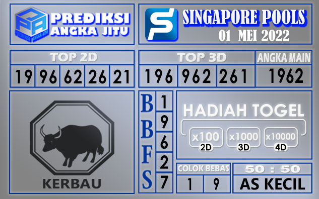 Prediksi togel Singapore hari ini 01 Mei 2022