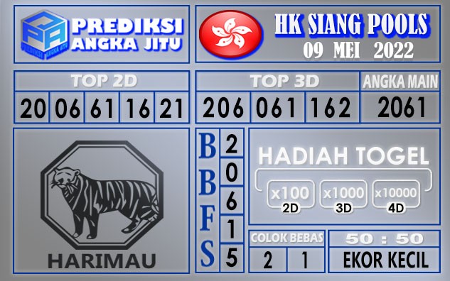 Prediksi togel hk siang hari ini 09 Mei 2022