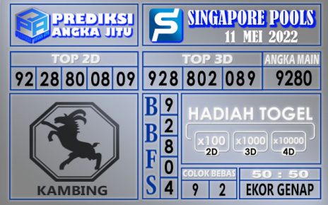 Prediksi togel singapore hari ini 11 mei 2022