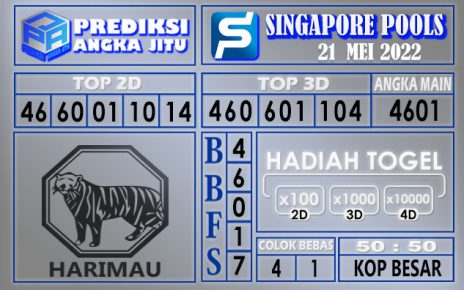 Prediksi togel singapore hari ini 21 Mei 2022