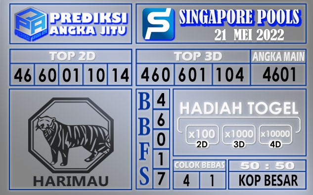 Prediksi togel singapore hari ini 21 Mei 2022