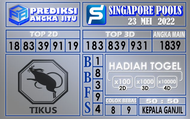 Prediksi togel singapore hari ini 23 mei 2022