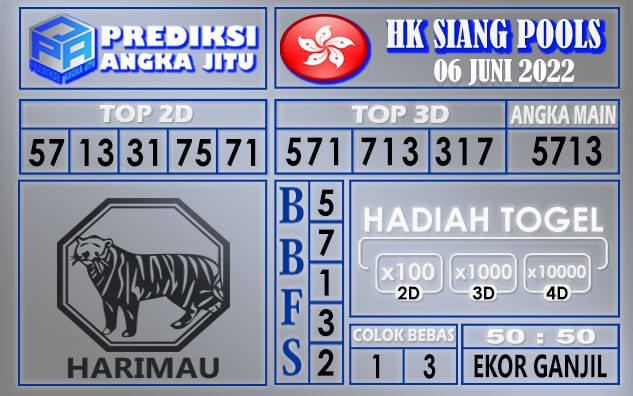 Prediksi togel HK siang hari ini 06 juni 2022