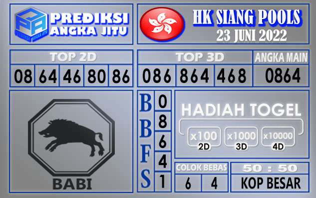 Prediksi togel HKsiang hari ini 23 juni 2022