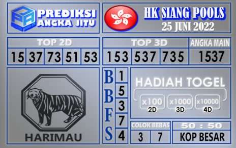 Prediksi togel Hksiang hari ini 25 juni 2022