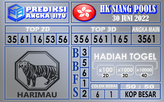 Prediksi togel Hksiang hari ini 30 juni 2022