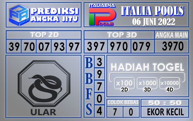 Prediksi togel italia hari ini 06 juni 2022