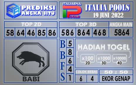 Prediksi togel italia hari ini 19 juni 2022