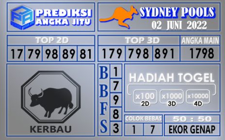 Prediksi togel sydney hari ini 02 Juni 2022