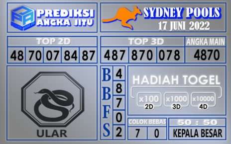 Prediksi togel sydney hari ini 17 juni 2022