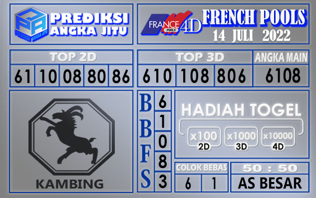 Prediksi togel French hari ini 14 Juli 2022