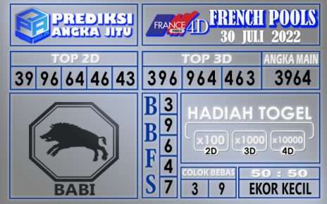 Prediksi Togel French hari ini 30 Juli 2022