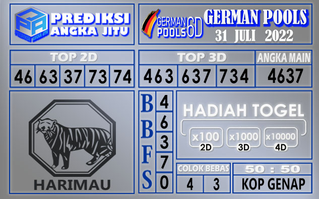 Prediksi Togel german hari ini 31 juli 2022