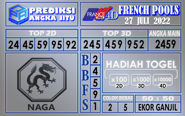 Prediksi togel French hari ini 27 Juli 2022