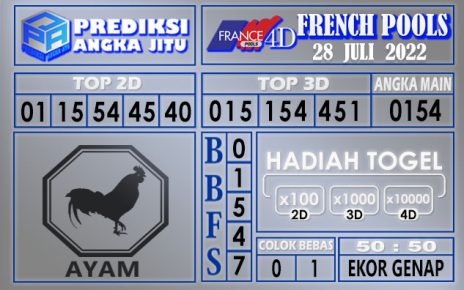 Prediksi togel French hari ini 28 Juli 2022