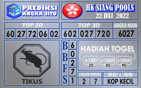 Prediksi togel Hk siang hari ini 22 juli 2022