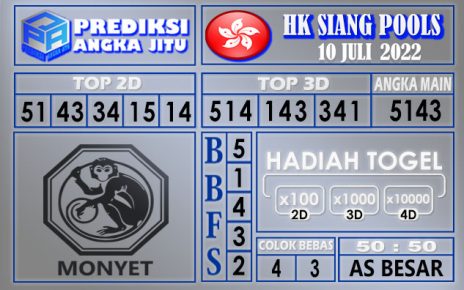 Prediksi togel Hksiang hari ini 10 juli 2022