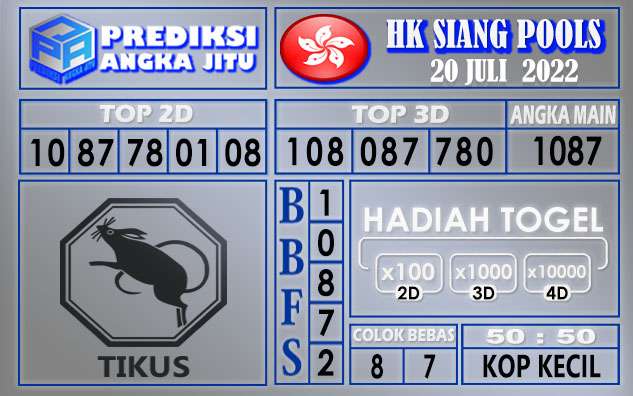 Prediksi togel Hksiang hari ini 20 juli 2022