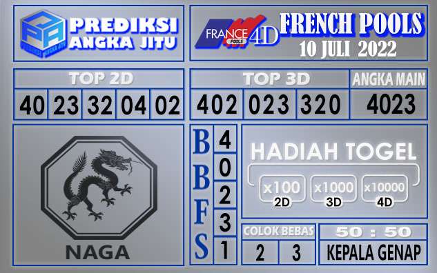 Prediksi togel french hari ini 09 juli 2022