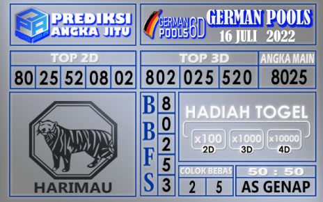 Prediksi togel german hari ini 15 juli 2022