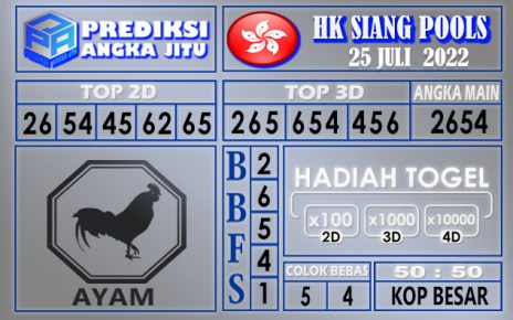 Prediksi togel hksiang hari ini 25 juli 2022