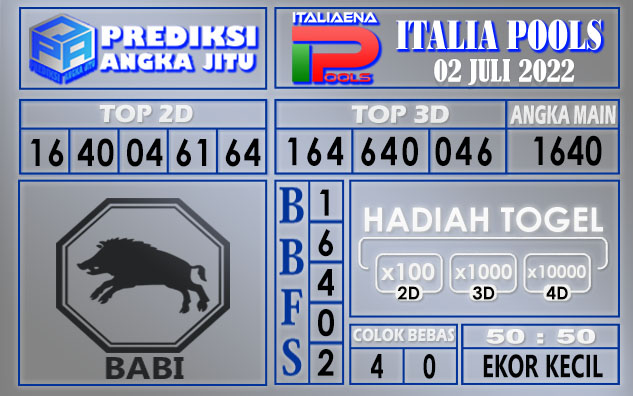 Prediksi togel italia hari ini 02 juli 2022