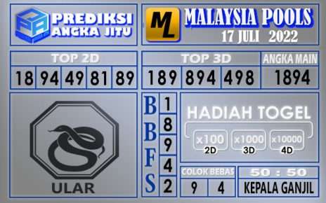 Prediksi togel malaysia hari ini 17 juli 2022