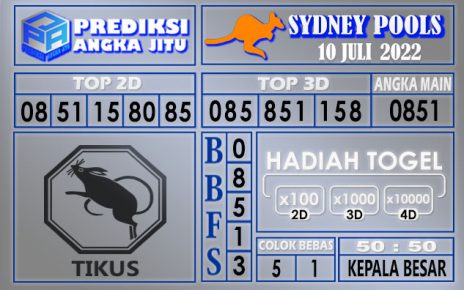 Prediksi togel sydney hari ini 10 juli 2022