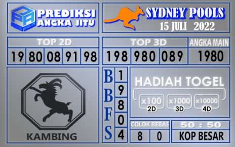 Prediksi togel sydney hari ini 15 juli 2022