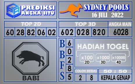 Prediksi togel sydney hari ini 16 juli 2022