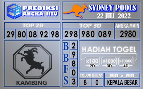 Prediksi togel sydney hari ini 22 juli 2022