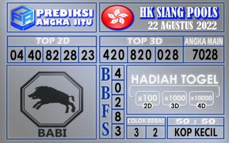 Prediksi Togel Hk Siang Hari Ini 22 Agustus 2022