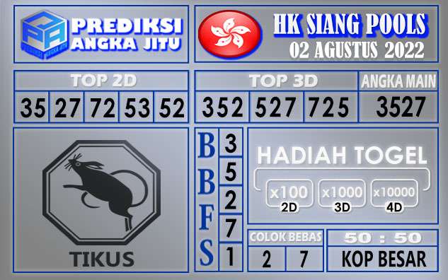 Prediksi togel Hksiang hari ini 02 agustus 2022