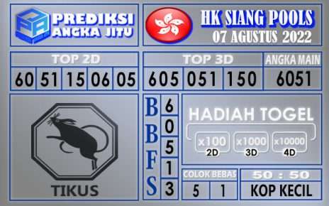 Prediksi togel Hksiang hari ini 07 agustus 2022