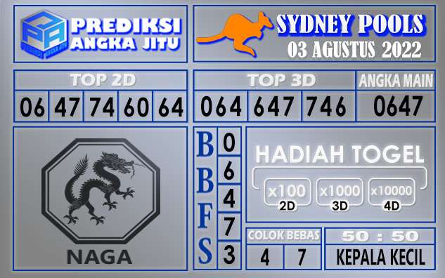 Prediksi togel sydney hari ini 03 agustus 2022