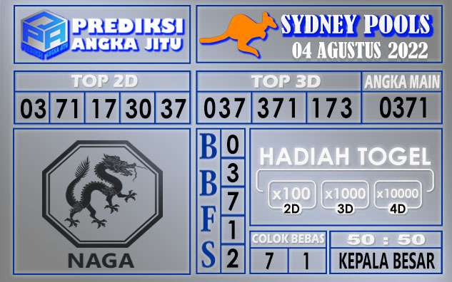 Prediksi togel sydney hari ini 04 agustus 2022